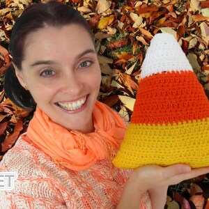 Candy Corn Pillow / Cushion - Crochet PATTERN PDF - Food Ornament ...