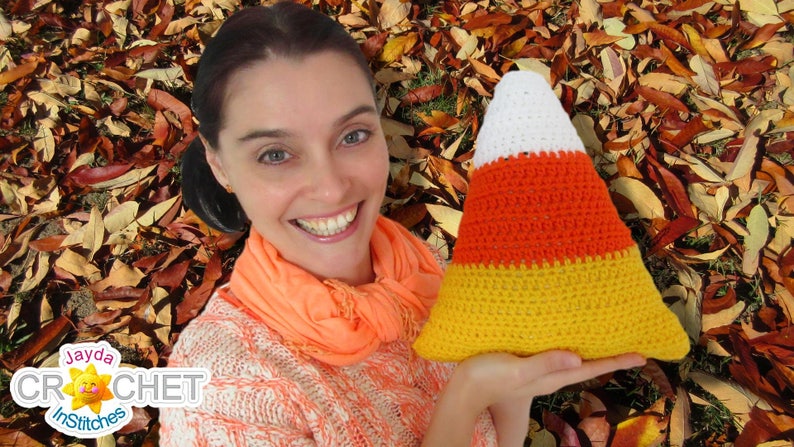 Candy Corn Pillow / Cushion - Crochet PATTERN PDF - Food Ornament ...