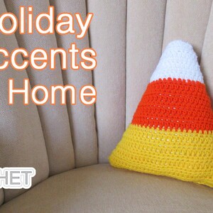 Candy Corn Pillow / Cushion - Crochet PATTERN PDF - Food Ornament ...