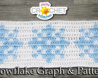 Snowflake Graph Crochet PATTERN PDF - January Fair Isle Style Calendar Blanket - Jayda InStitches