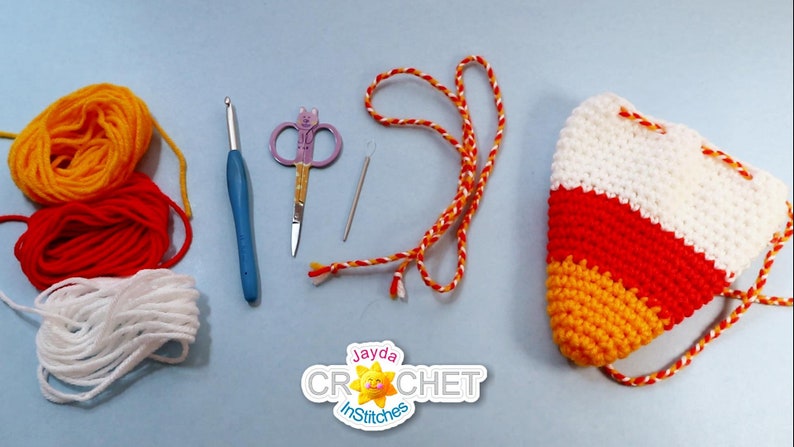 Candy Corn Drawstring Treat Bag Crochet PATTERN PDF - Halloween Party ...