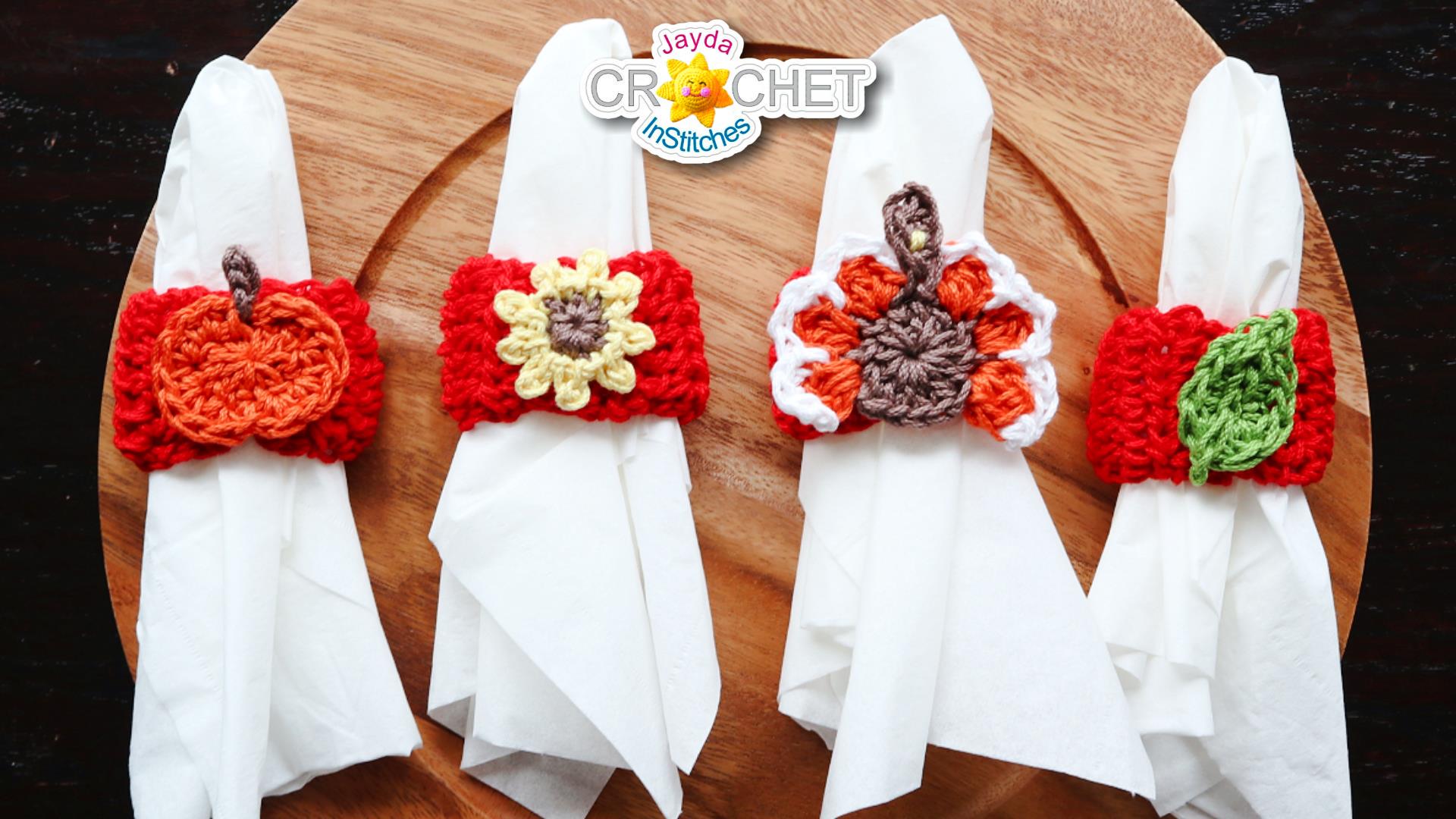 Thanksgiving Themed Set of Napkin Rings Crochet PATTERN PDF