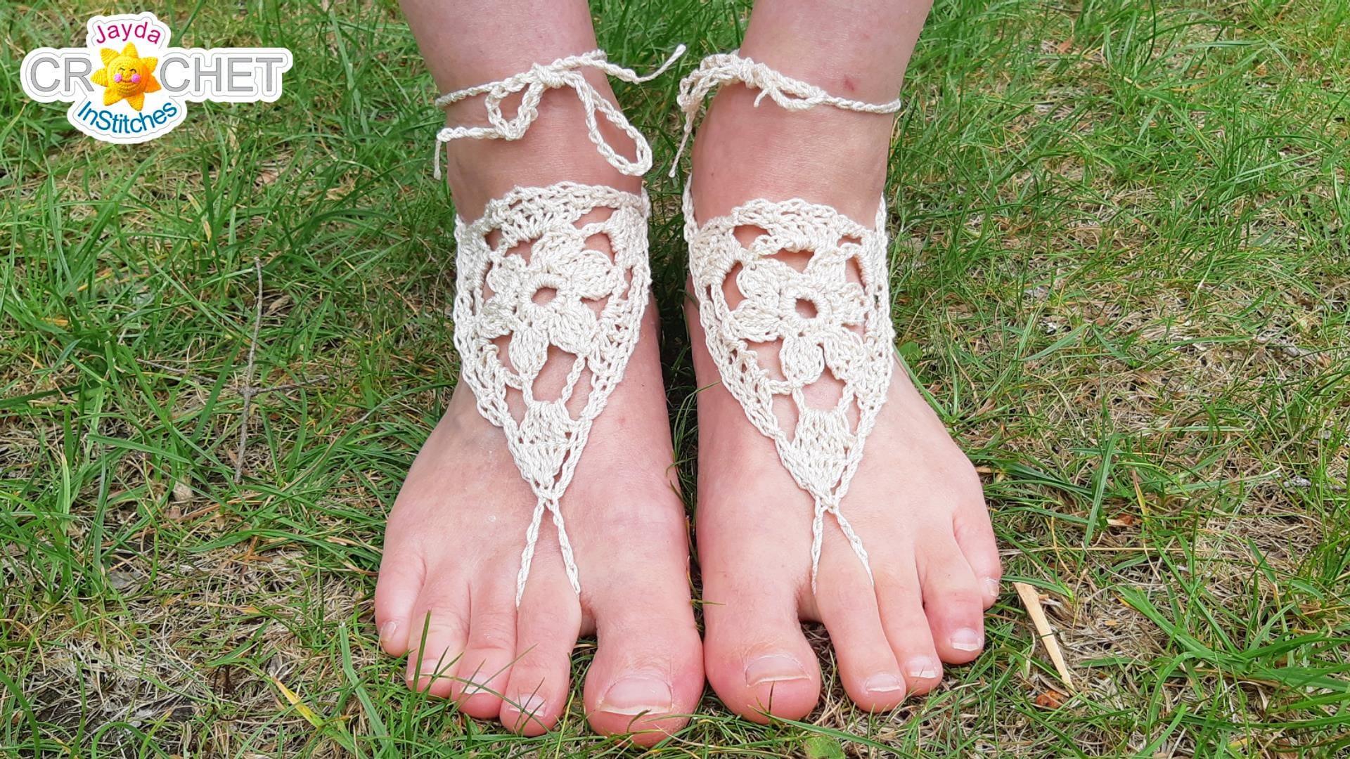 Beachy Boho Wedding Barefoot Sandals - Crochet PATTERN PDF - Jayda ...