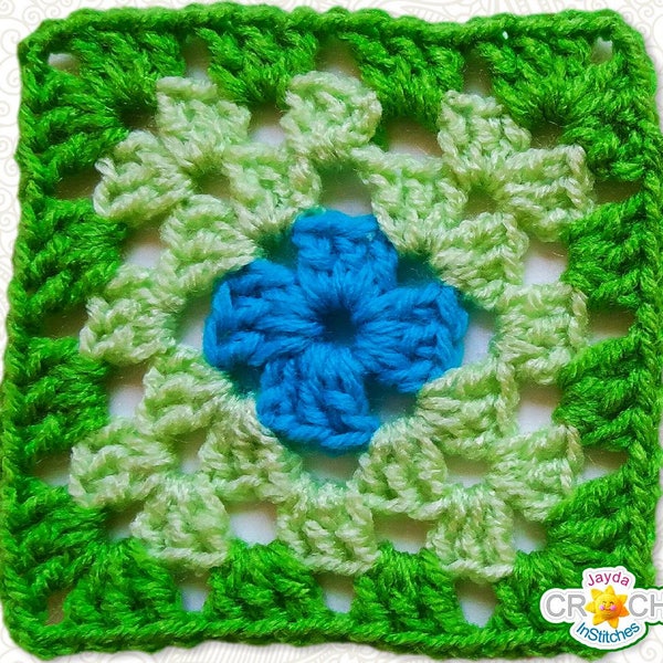 Crochet Classic Granny Square PATTERN PDF - Pattern includes Assembly and Blanket Border - Jayda InStitches