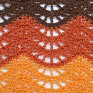 Autumn Moon Wrap Crochet PDF PATTERN Blanket Scarf, Feather & Fan Stitch Jayda InStitches image 6