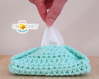 Travel Tissue Case Crochet PATTERN PDF - Travel-Sized Facial Tissue Pocket - Jayda InStitches