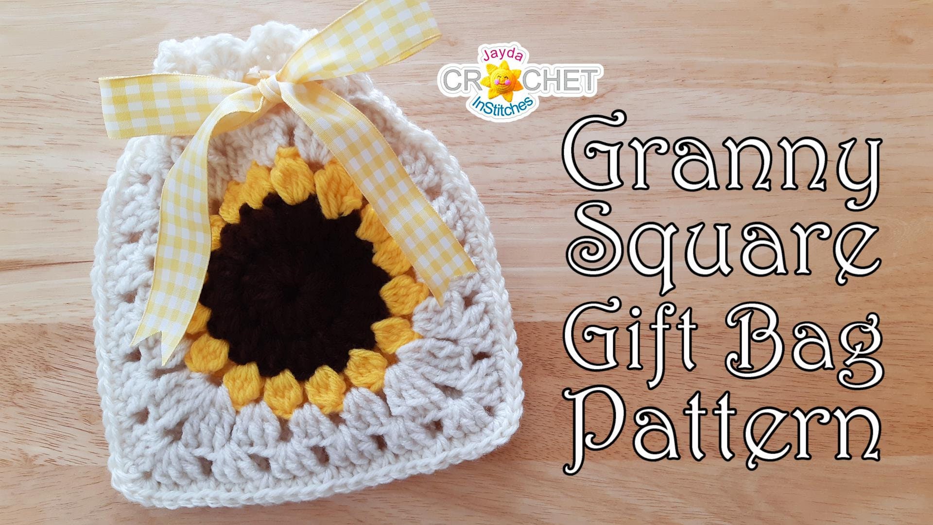 Sunflower Granny Square Gift Bag Crochet PATTERN PDF Etsy