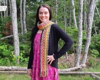 The 1-Hour Fall Statement Scarf Crochet PATTERN PDF - Seashell Stitch - Jayda InStitches