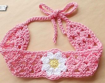 Daisy Headband/Hairband with Ties Crochet PATTERN PDF - for Children and Adults - Jayda InStitches