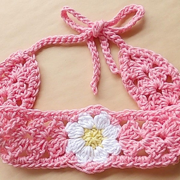 Serre-tête/bandeau marguerite avec attaches au crochet MOTIF PDF - pour enfants et adultes - Jayda InStitches