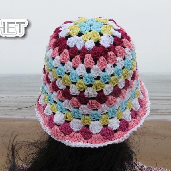 Seaside Bucket Hat Crochet PATTERN PDF - for Children and Adults - Jayda InStitches