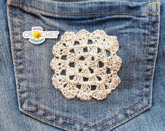 Pocket Patch Granny Square - Crochet PATTERN PDF- Doily, Easy Crochet Thread Project - Jayda InStitches