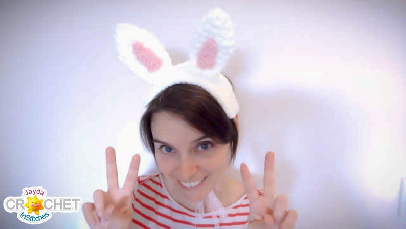 Bunny Ears Headpiece Crochet Pattern Adults and Kids Cosplay, Costume PDF Jayda InStitches image 5