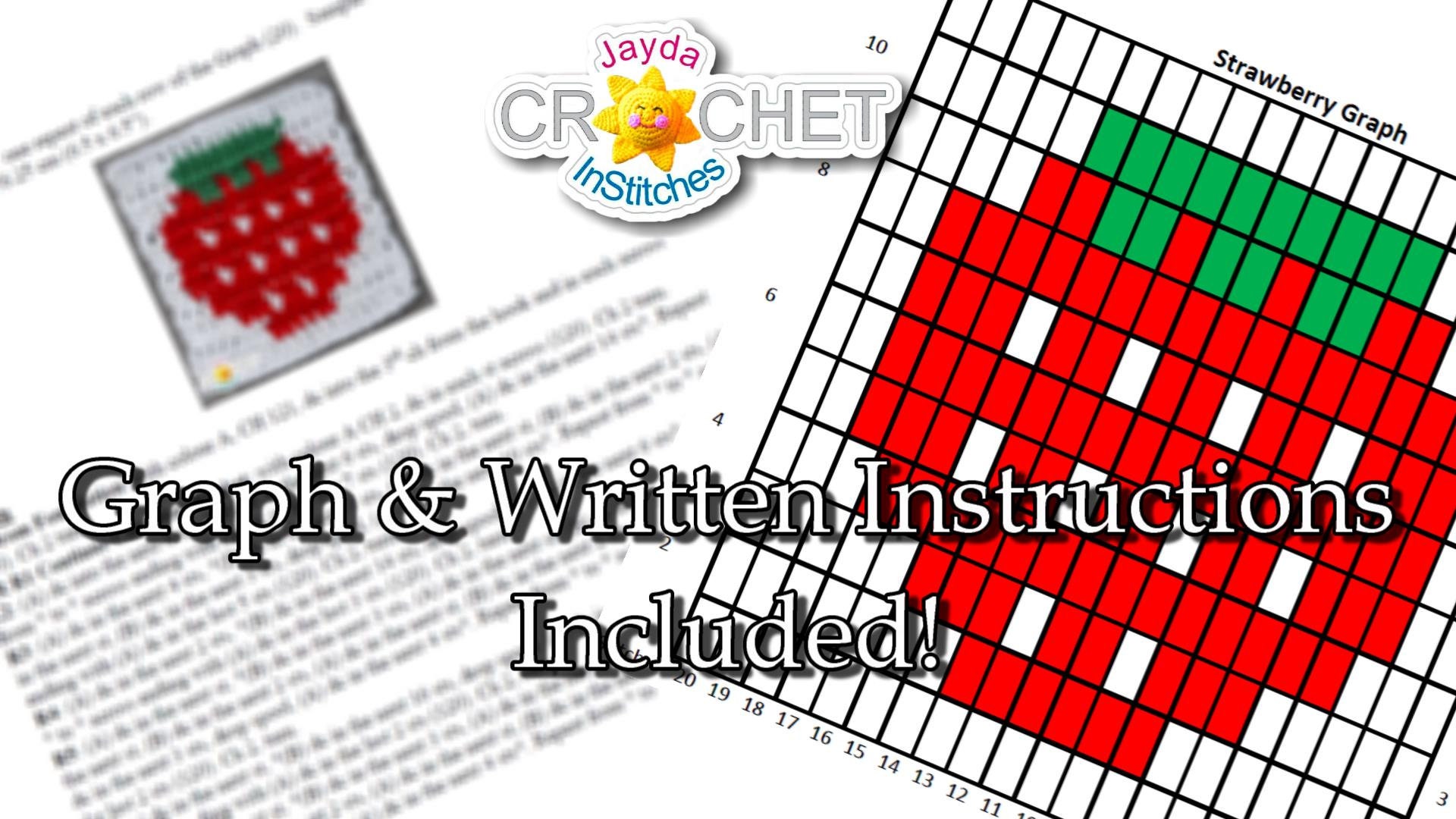 Strawberry Graph Crochet PATTERN PDF - Fair Isle Style PLUS Series ...