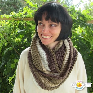 Hot Chocolate Infinity Scarf Crochet PATTERN PDF for Adults & Children Jayda InStitches image 1