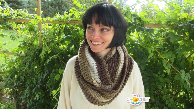 Hot Chocolate Infinity Scarf Crochet PATTERN PDF for Adults & Children Jayda InStitches image 1