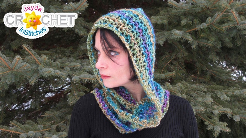 Luxe Hooded Scarf Crochet PATTERN PDF Jayda InStitches image 4