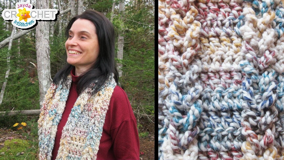 Jacob's Ladder Scarf Crochet PATTERN PDF Adults, Children and Custom Sizing Jayda Institches Etsy