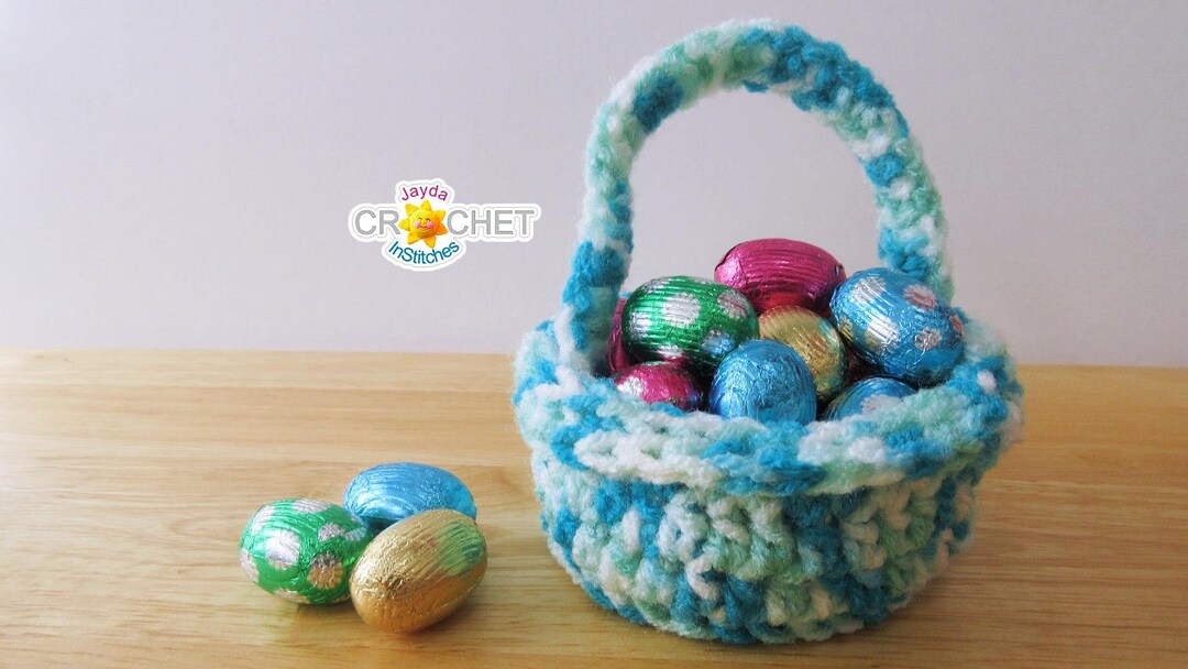 Miniature Spring Easter Basket Crochet PATTERN PDF - Bonus Mini Flower ...