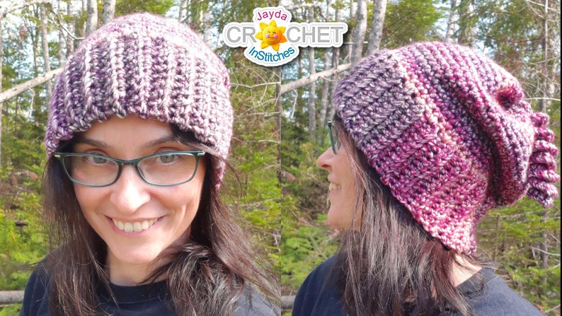 Slouchy Hat Crochet PATTERN PDF - Easy Perfect Fit - Includes 3 Fun ...