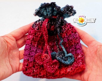 Sweetheart Reusable Gift Bag - Crochet PATTERN PDF - Eco-Friendly, Drawstring Pouch - Jayda InStitches