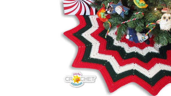 Christmas Tree Skirt  Crochet PATTERN PDF  12 Point Easy