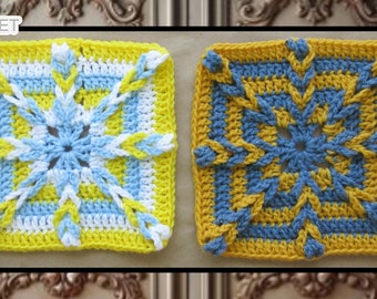 Jacob's Ladder 8" Granny Square Crochet PATTERN PDF - March - Granny's Magical Cupboard Calendar Blanket - Jayda InStitches