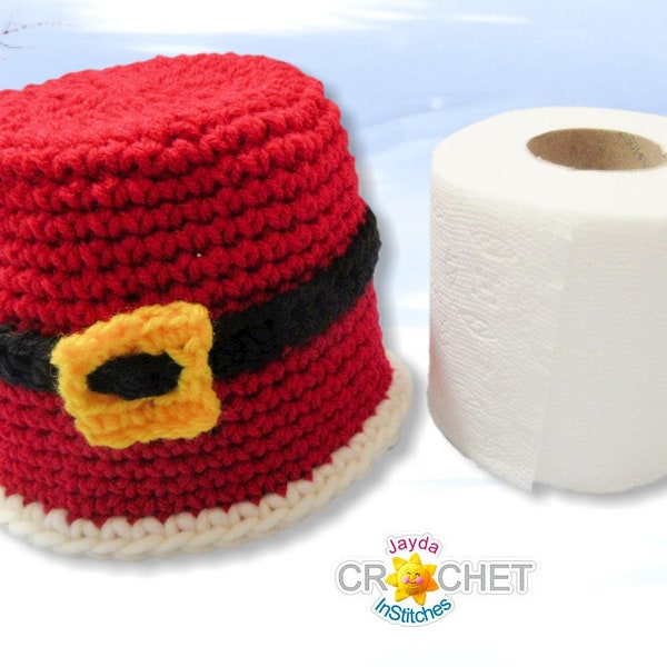 Bathroom Tissue Roll Cover - Crochet PATTERN PDF - Vintage Christmas Decor, Toilet Paper Roll Cover  - Jayda InStitches