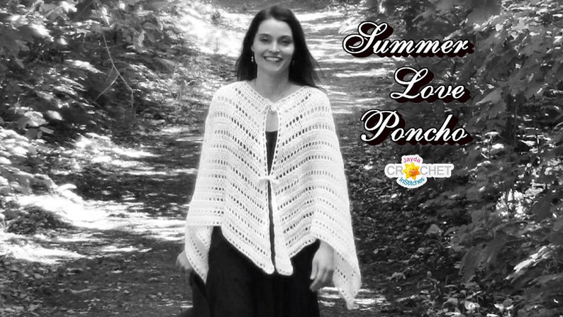 Summer Love Poncho / Shawl Crochet PATTERN PDF  Hippie Boho image 1