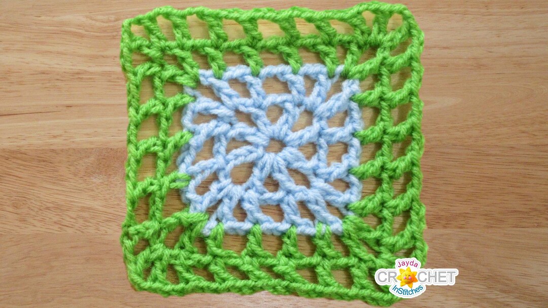 Mesh Granny Square Crochet Pattern PDF Easy, Scrapbusting Motif for