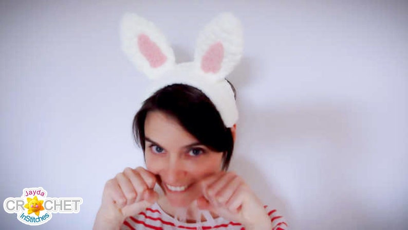 Bunny Ears Headpiece Crochet Pattern Adults and Kids Cosplay, Costume PDF Jayda InStitches image 4