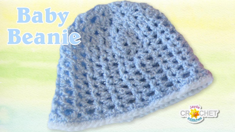 Baby Beanie in Easy V-Stitch Crochet Pattern PDF Jayda InStitches image 2