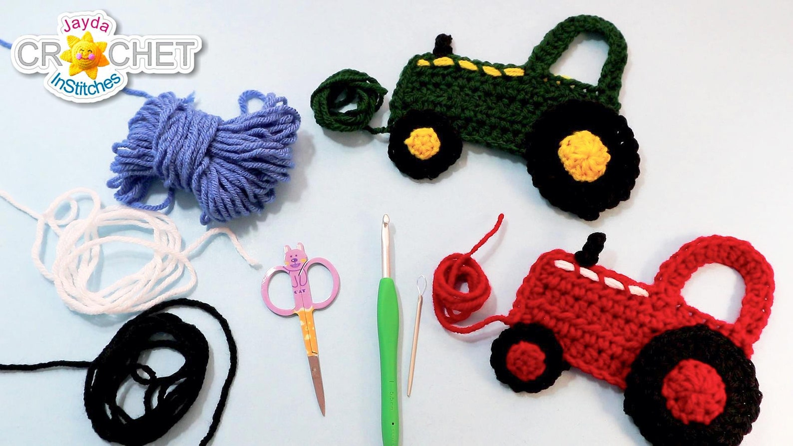 Tractor Applique - Crochet PATTERN PDF - Folk Art Calendar Blanket 2019 ...