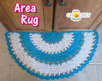 Half Circle Area Rug - Crochet Pattern PDF - Jayda InStitches