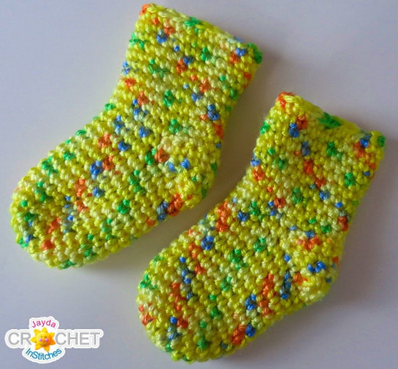 Crochet Baby Socks or Booties Pattern Sizes for Preemie to Six Months PDF Jayda InStitches image 3