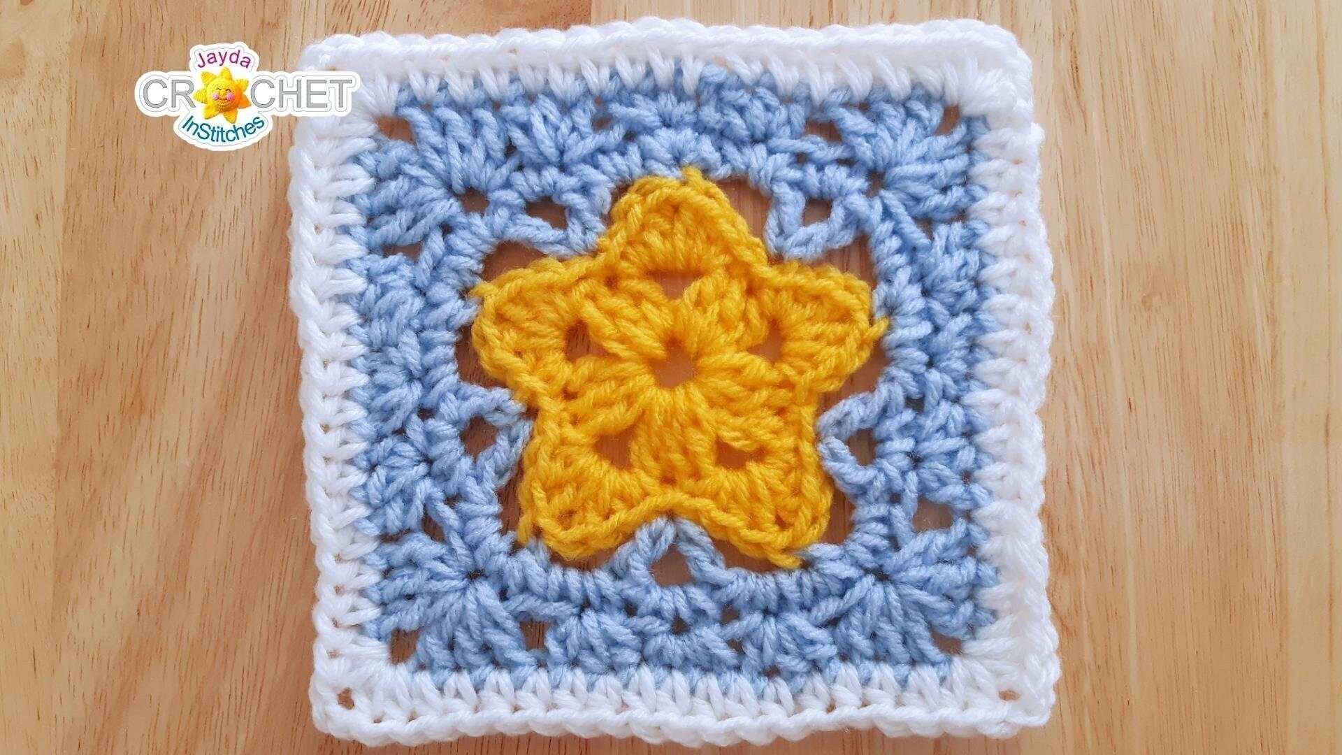 Granny Square Pattern Star Granny Square Crochet Blanket 