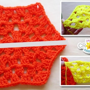 Half Hexagon Granny Shell Stitch - Crochet PATTERN PDF - Jayda InStitches