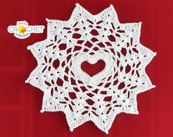 Heart at the Centre Doily Crochet PATTERN PDF - Valentine's Day - Jayda InStitches