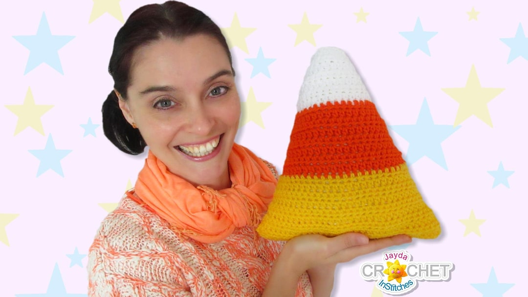 Candy Corn Pillow / Cushion - Crochet PATTERN PDF - Food Ornament ...