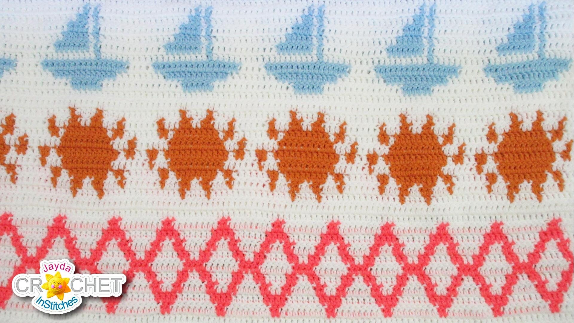 Sailboat Graph Crochet PATTERN PDF - August Fair Isle Style Calendar ...