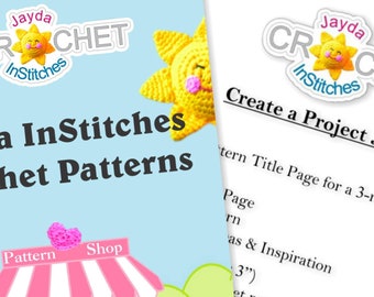 Crochet Project Journal Kit for 3-Ring Binders - PDF Digital DOWNLOAD - Book Cover, Spine Inserts, Crochet Flower Pattern - Jayda InStitches