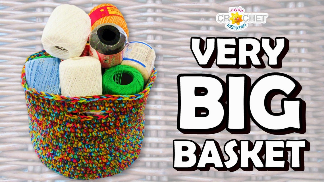 Big Beautiful Basket Crochet PATTERN PDF Tidy Up and Etsy