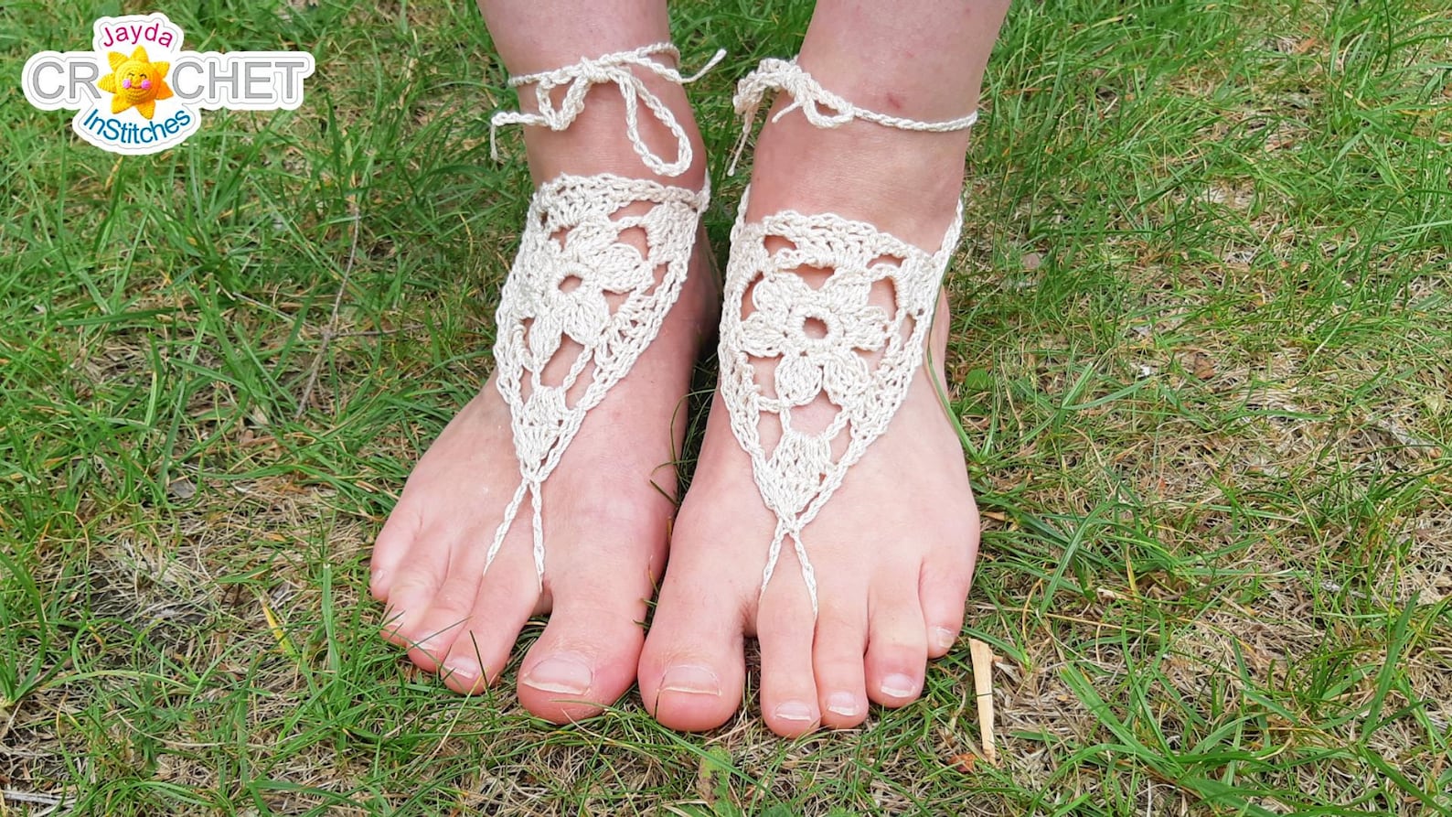 Beachy Boho Wedding Barefoot Sandals - Crochet PATTERN PDF - Jayda ...
