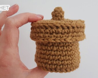 Mini Keepsake Basket with Lid Crochet PATTERN PDF - Gift Box, Doll Accessory - Jayda InStitches