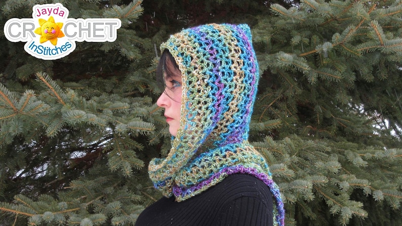 Luxe Hooded Scarf Crochet PATTERN PDF Jayda InStitches image 5