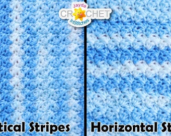 Seeds of Love Baby Blanket - Crochet PATTERN PDF - Easy Boy or Girl, Vertical or Horizontal Stripes - Jayda InStitches