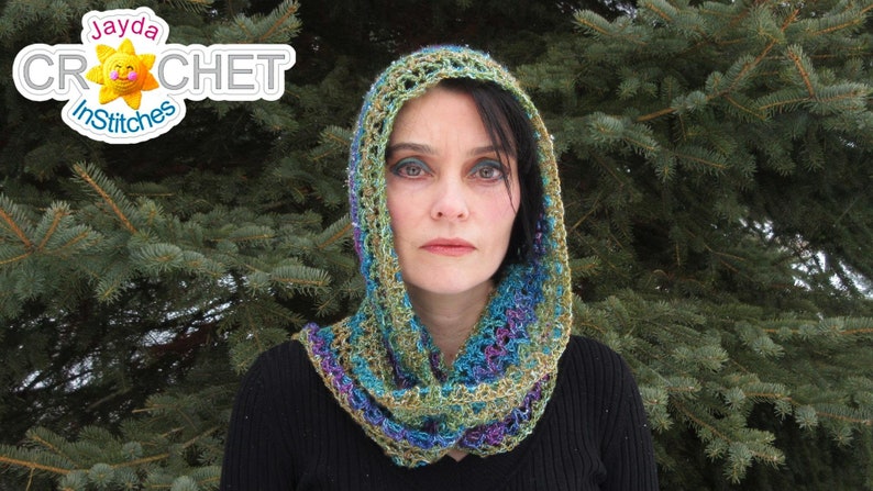 Luxe Hooded Scarf Crochet PATTERN PDF Jayda InStitches image 8