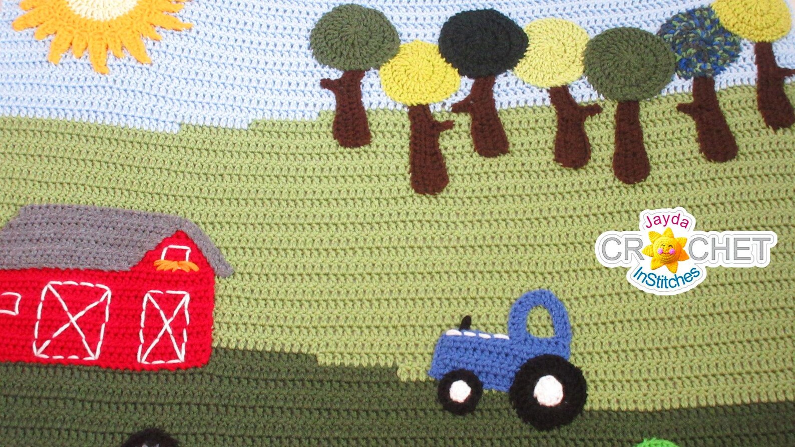 Tractor Applique - Crochet PATTERN PDF - Folk Art Calendar Blanket 2019 ...