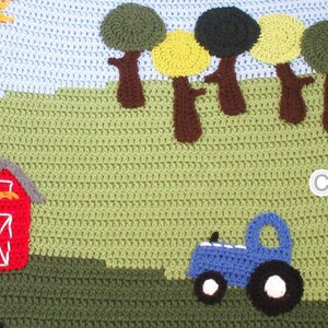 Tractor Applique - Crochet PATTERN PDF - Folk Art Calendar Blanket 2019 ...
