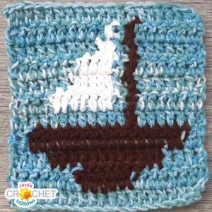 Sailboat Graph Crochet PATTERN PDF - August Fair Isle Style Calendar ...